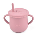 Tasse à boire pour bébé en silicone Tasse à paille en silicone pour bébé non renversée Tasse pour tout-petit avec des pailles